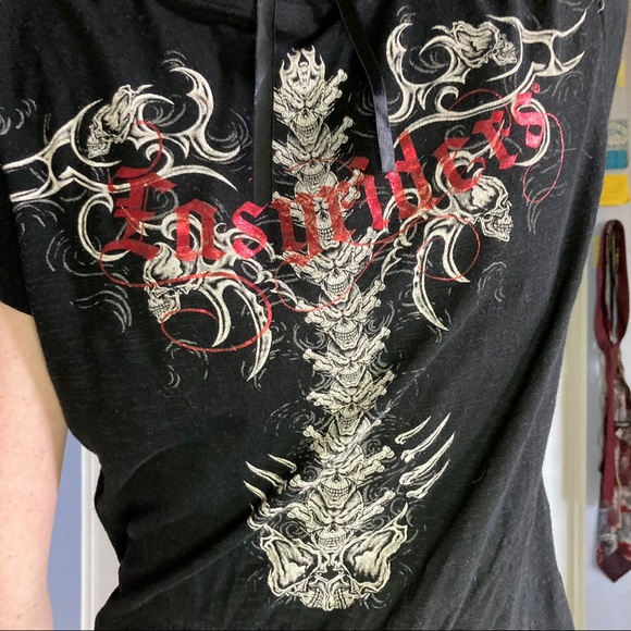 easyrider skull spine motorcycle tee - Picture 3 of 4